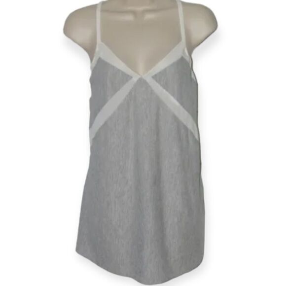 Zara White/Grey Striped Tank Top Waterfall Back small nwot - Picture 2 of 8